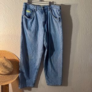 Empyre Embroidered Baggy Jeans with Drawstring Waist